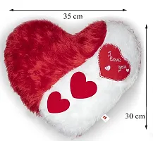 Wondershala Valentine Special Huggable Heart Shape Pillow Soft Stuffed Cushion Toy Love Heart Pillow for Gifting in Red White Size 35 cm (White)-thumb2