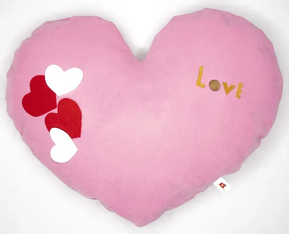 Wondershala Huggable Love Heart Shape Stuffed Cushion Pillow for Someone Special 30 cm Pink