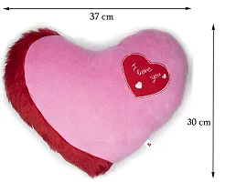 Wondershala Valentine Day Special Soft Huggable Heart Shape Cushion Pillow Multi Color(Pink + Red) Size -37 x 30cm-thumb2