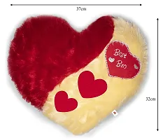 Wondershala Fur Heart Pillow Cushion Heart Shape Pillow Raksha Bandhan for Brother-thumb2