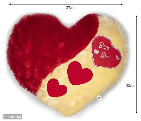 Wondershala Fur Heart Pillow Cushion Heart Shape Pillow Raksha Bandhan for Brother-thumb3