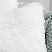 Wondershala White Fur Cover Furry Cushion Covers Pack of 3 16x16 Inches-thumb3