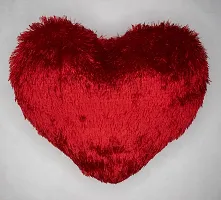 Wondershala Love Heart Shape Pillow Father's Day Special Fur Pillow with Quotes Pack of 1 - Red and White-thumb2