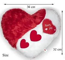 Wondershala Fur Heart Shape Pillow Love Cushion with Marry Me Decoration Set-thumb1