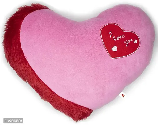 Wondershala Valentine Day Special Soft Huggable Heart Shape Cushion Pillow Multi Color(Pink + Red) Size -37 x 30cm