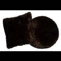 Wondershala Round Fur Pillow and Fur Square Cushion Combo Pack for Sofa , Room Decoration , car Decoration , Decor-thumb2