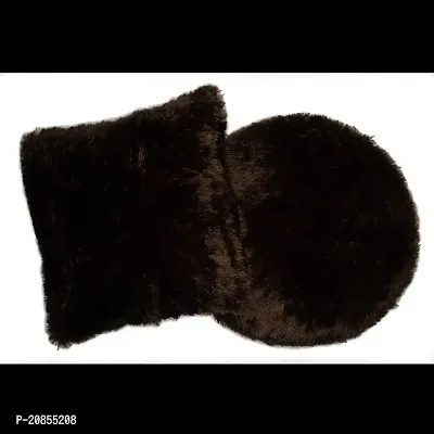 Wondershala Round Fur Pillow and Fur Square Cushion Combo Pack for Sofa , Room Decoration , car Decoration , Decor-thumb3