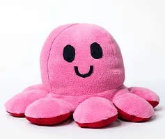 Wondershala Reversible Octopus Soft Toys, Side Changing Flip Octopus, Stuffed Animal Toy Happy Angry Octopus (Pink, Red) Size : 8 inches (20 cm)-thumb1