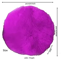 Wondershala Purple Fur Round Pillow Faux Fur Cushion for Chair pad or Sofa Cushion Pillow or Decoration Cushion Pillow-thumb1