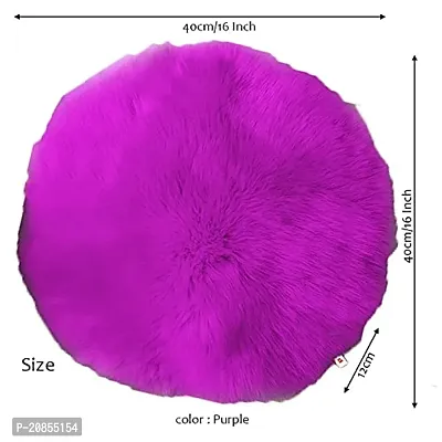 Wondershala Purple Fur Round Pillow Faux Fur Cushion for Chair pad or Sofa Cushion Pillow or Decoration Cushion Pillow-thumb2