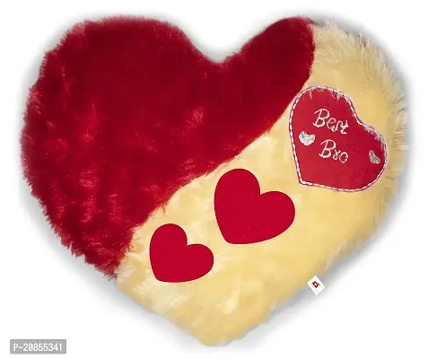 Wondershala Fur Heart Pillow Cushion Heart Shape Pillow Raksha Bandhan for Brother-thumb0