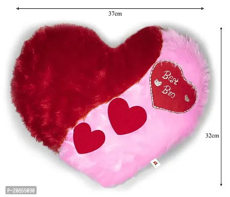 Wondershala Fur Heart Pillow Cushion Heart Shape Pillow Raksha Bandhan for Sister-thumb3