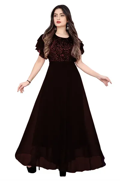 Stylish Fancy Georgette Ethnic Gown For Women