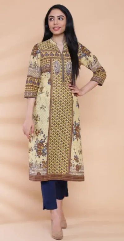 Stylish Crepe Printed Straight Kurti