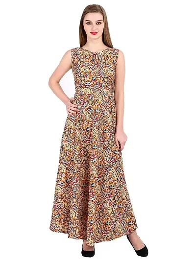 Beautiful Crepe Stitched Ethnic Gown for Girls and Women