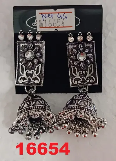 Oxidise Plated Jummar Earrings Set