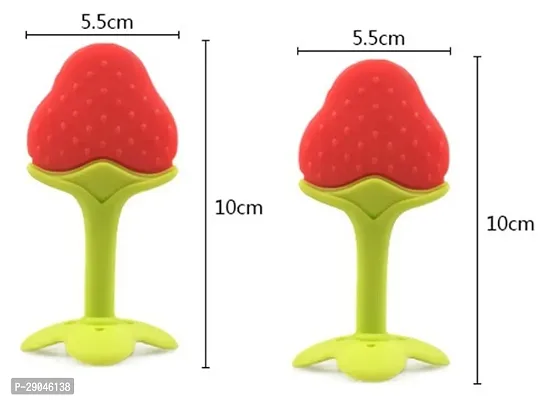 Silicone Fruit Shape 2 Piece of Teething Soft Sensory Teether-thumb0