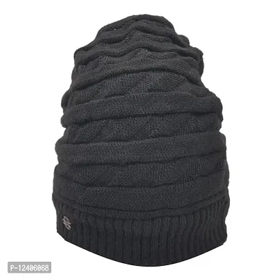 BB-Buttons  Bows Unisex-Adult Beanie Hat (11210128_ACS-WLC-BB-KBN-02-BLK-DGY#2_Black-D.Grey_Free Size)-thumb4