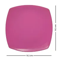 Homray Plastic Quarter Plates, Set of 6, Pink-thumb2