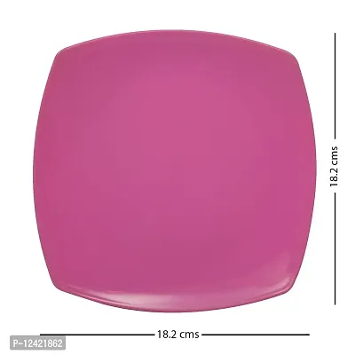 Homray Plastic Quarter Plates, Set of 6, Pink-thumb3