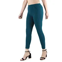 B&B-Buttons & Bows Women's Lycra Blend Body fit, Stretchable Formal Ankle Length Jeggings/Treggings Pant with 2 Pockets [Waist Size:26-38 Inch, Bottle Green]-thumb1