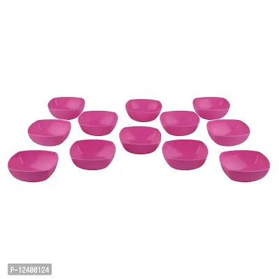 Homray Plastic Bowl, 350ml, Set of 12, Pink