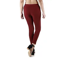 B&B-Buttons & Bows Women's Lycra Blend Fabric Stretchable Wrinkle Free Jegging/Treggings For Gym/Yoga/Casual/Office - Wine-thumb3