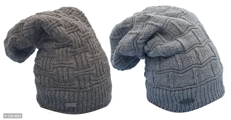 BB-Buttons  Bows Unisex's Beanie Hat (11210139_ACS-WLC-BB-KBN-02-GRY- Grey DGY_Free Size)