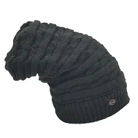 BB-Buttons  Bows Unisex-Adult Beanie Hat (11210128_ACS-WLC-BB-KBN-02-BLK-DGY#2_Black-D.Grey_Free Size)-thumb4