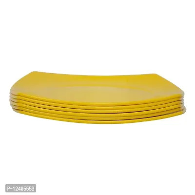 Homray Opulent Microwave Safe  Unbreakable Yellow Square Quarter Plates