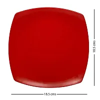 Homray Plastic Quarter Plates, Set of 6, Red-thumb2