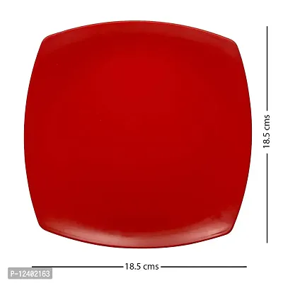 Homray Plastic Quarter Plates, Set of 6, Red-thumb3