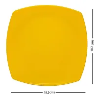 Homray Opulent Microwave Safe  Unbreakable Yellow Square Quarter Plates-thumb2