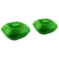 Homray Opulent Green Square Microwavable Serving Bowls with Lid of 1200ml (Set of 2)-thumb3