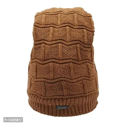 BB-Buttons  Bows Unisex's Beanie Hat (11210059_ACS-WLC-BB-KBN-01-E_Rust Brown_Free Size)-thumb2