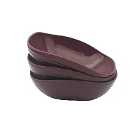 Homray Opulence Microwave Safe & Unbreakable Square 1200 ml Serving Bowls (Set of 3) (Maroon)-thumb2