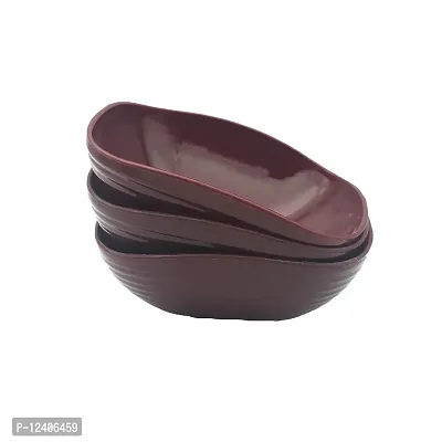 Homray Opulence Microwave Safe & Unbreakable Square 1200 ml Serving Bowls (Set of 3) (Maroon)-thumb3