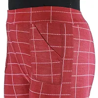 Buttons  Bows Women Jegging/Treggings,Waist Size: 26-36 Inch,Body fit,Stretchable Formal Pants with Check Pattern,Ankle Length,02 Pockets,Lycra Blend Fabric,Gym/Yoga wear,Casual/Office Wine-RED-thumb1