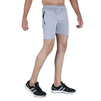 Buttons & Bows Men's Latest Relax fit/Dry Fit Shorts/Knickers with 02 Zip Pocket,/Light Weight Quick Dry/Regular Fit/Machine Wash -01 Piece (M, LGrey)-thumb2