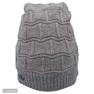 BB-Buttons  Bows Unisex's Beanie Hat (11210058_ACS-WLC-BB-KBN-01-F_Grey_Free Size)-thumb3