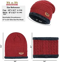 BB-Buttons  Bows Unisex Fleece Cap (ACS-WLC-BB-NKC_Red_Free Size)-thumb3