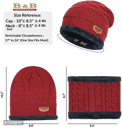 BB-Buttons  Bows Unisex Fleece Cap (ACS-WLC-BB-NKC_Red_Free Size)-thumb4