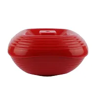 Homray Plastic Bowl with Lid, 1.2-Litre, Set of 2, Red-thumb1