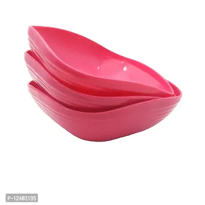 Homray Opulence Microwave Safe  Unbreakable Square 1200 ml Serving Bowls (Set of 3) (Pink)