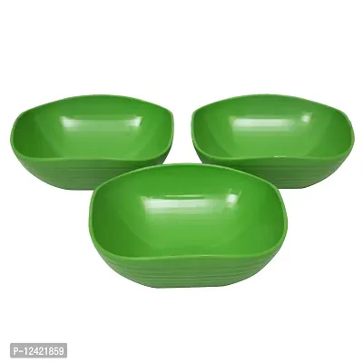 Homray Plastic Bowl, 1.2-Litre, Set of 3, Green