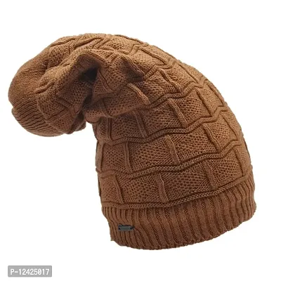 BB-Buttons  Bows Unisex's Beanie Hat (11210059_ACS-WLC-BB-KBN-01-E_Rust Brown_Free Size)
