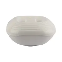 Homray Plastic Bowl with Lid, 1.2-Litre, Set of 2, White-thumb1