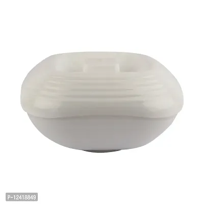 Homray Plastic Bowl with Lid, 1.2-Litre, Set of 2, White-thumb2