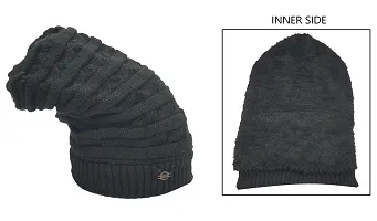 BB-Buttons  Bows Unisex-Adult Beanie Hat (11210128_ACS-WLC-BB-KBN-02-BLK-DGY#2_Black-D.Grey_Free Size)-thumb2