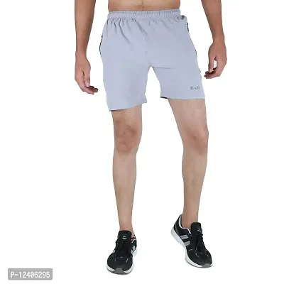 Buttons & Bows Men's Latest Relax fit/Dry Fit Shorts/Knickers with 02 Zip Pocket,/Light Weight Quick Dry/Regular Fit/Machine Wash -01 Piece (M, LGrey)-thumb0